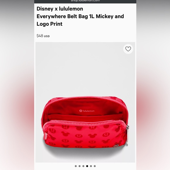 NEW! Disney x lululemon Everywhere Belt Bag - Red/ Dark Pink - Picture 3 of 9